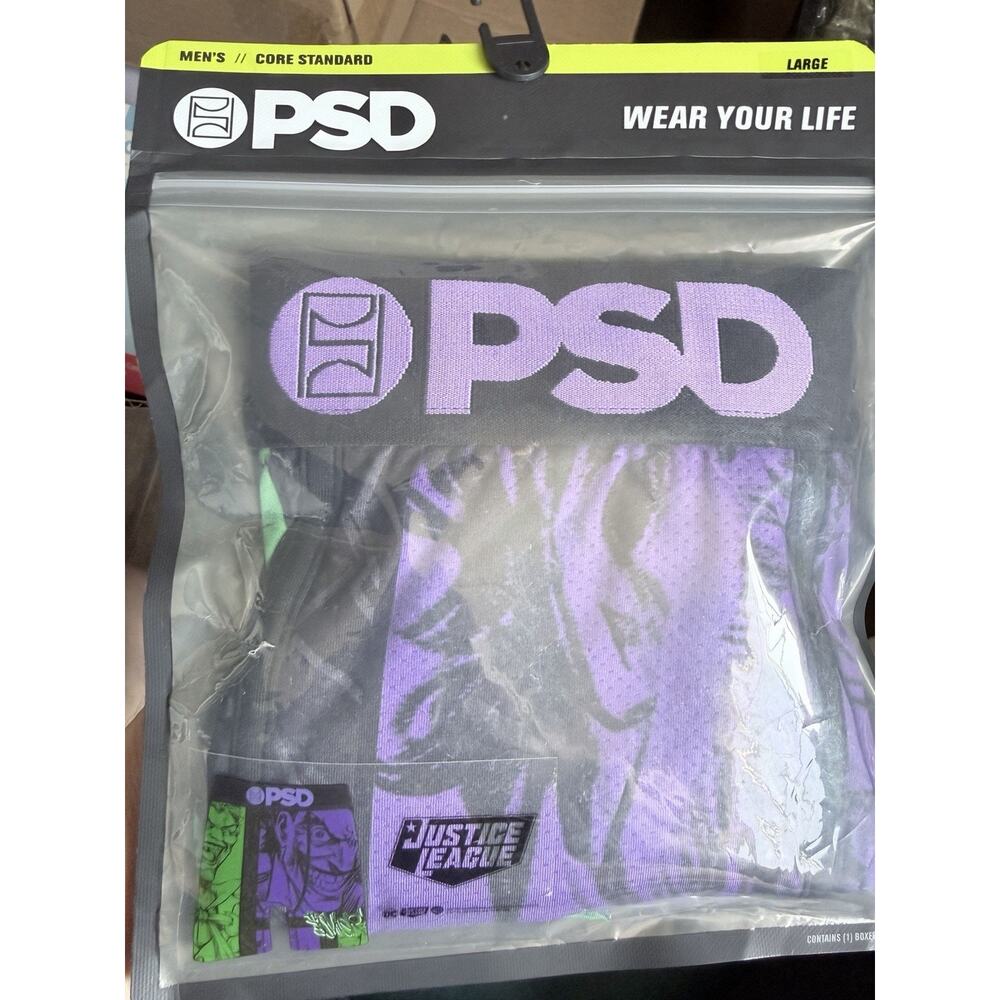 PSD Men's Boxer Brief Underwear Justice League DC Comics Size Large 36-38 NWT